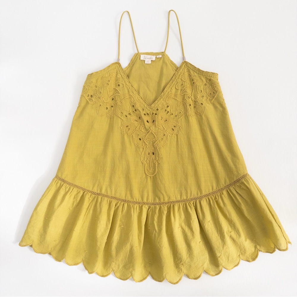 Anthropologie Let Me Be Camisole Peplum Embroidered Detail Women’s 2